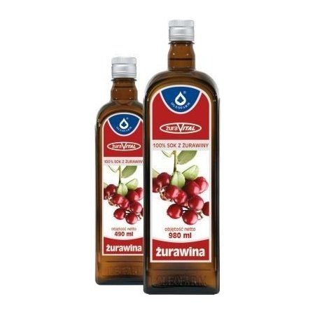 Żurawina 100% sok z owoców żurawiny 490ml