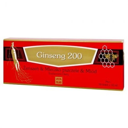 Ginseng 200 Żeńszeń & Mleczko pszczele & Miód 10 x 10ml