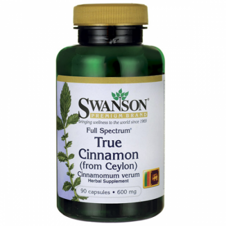 SWANSON, Full Spectrum True Cinnamon (Cejloński) 600mg 90kap