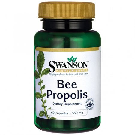 SWANSON, Bee Propolis, pyłek pszczeli 550mg, 60 kap.