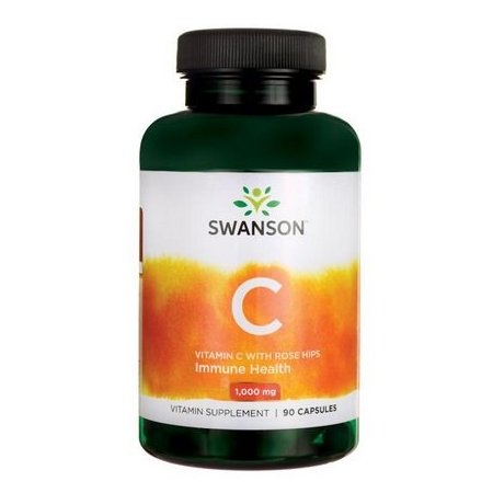 Swanson Witamina C z dziką różą o przedłużonym działaniu 1000mg. 90 kaps