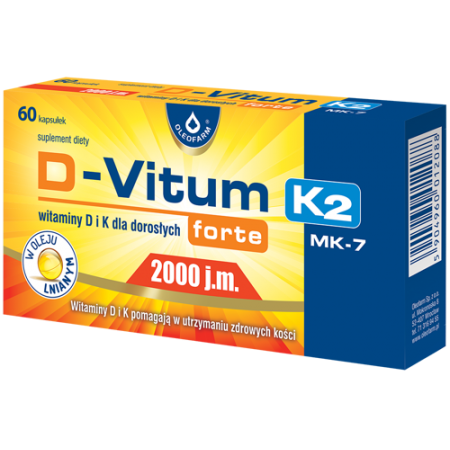 Oleofarm, D- Vitum forte K2 mk-7, 2000 j.m, 36 kap.