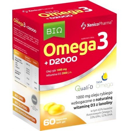 Bio Omega3 + Witamina D3 2000 j.m. 60kaps XenicoPharma