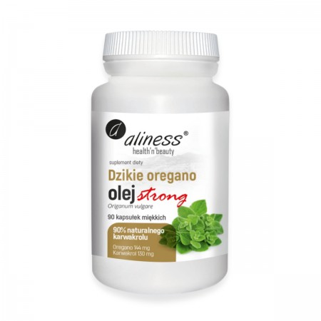 OLEJ Z DZIKIEGO OREGANO STRONG 100% CZYSTY NATURALNY 90% KARWAKROLU (90 KAPS) ALINESS