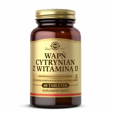 Wapń cytrynian z witaminą D SOLGAR