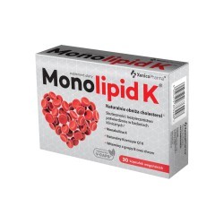 MONOLIPID K - 30 kaps. Prawidłowe stężenie cholesterolu we krwi.