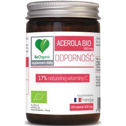 Acerola BIO 17% witaminy C, 500mg x 100 tabletek BeOrganic