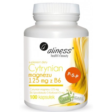 Cytrynian Magnezu 125 mg z B6 (P-5-P) Aliness