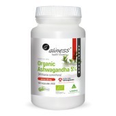 Ashwagandha Organic 5% KSM-66 200mg x 100 VEGE kaps. Aliness