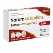 NARINE Narum Acidofilne Żelazo + witamina C 600 mg, 30 kapsułek